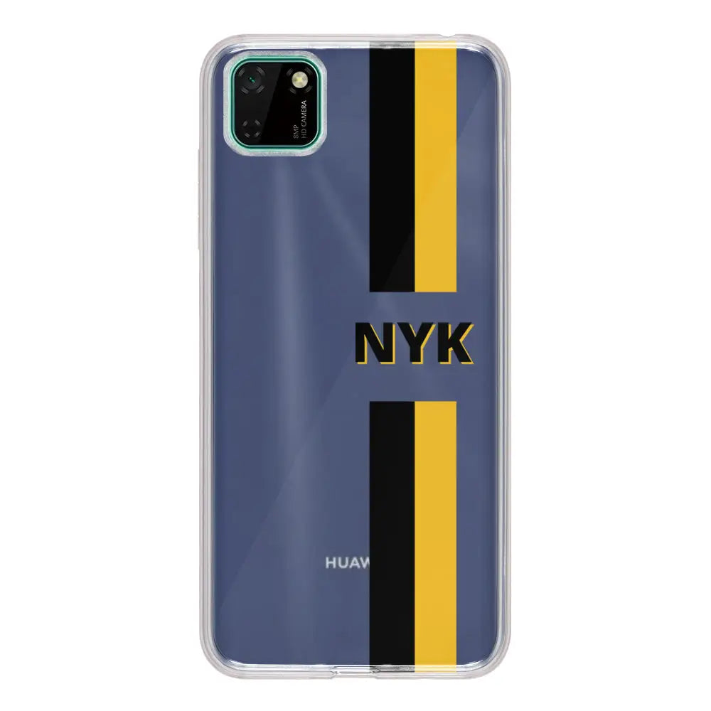 Huawei Y5p / Clear Classic Custom Striped Monogram Phone Case - Huawei - Stylizedd.com