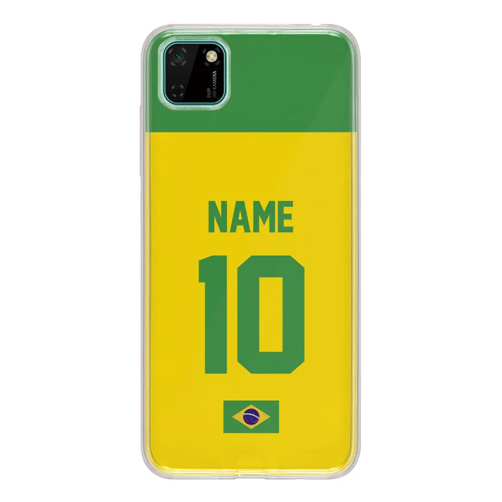 Huawei Y5p / Clear Classic Phone Case Personalized Football Jersey Phone Case Custom Name & Number - Huawei - Stylizedd