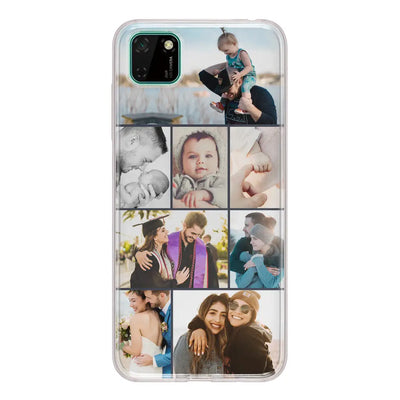 Huawei Y5p / Clear Classic Phone Case Personalised Photo Collage Grid Phone Case - Huawei - Stylizedd