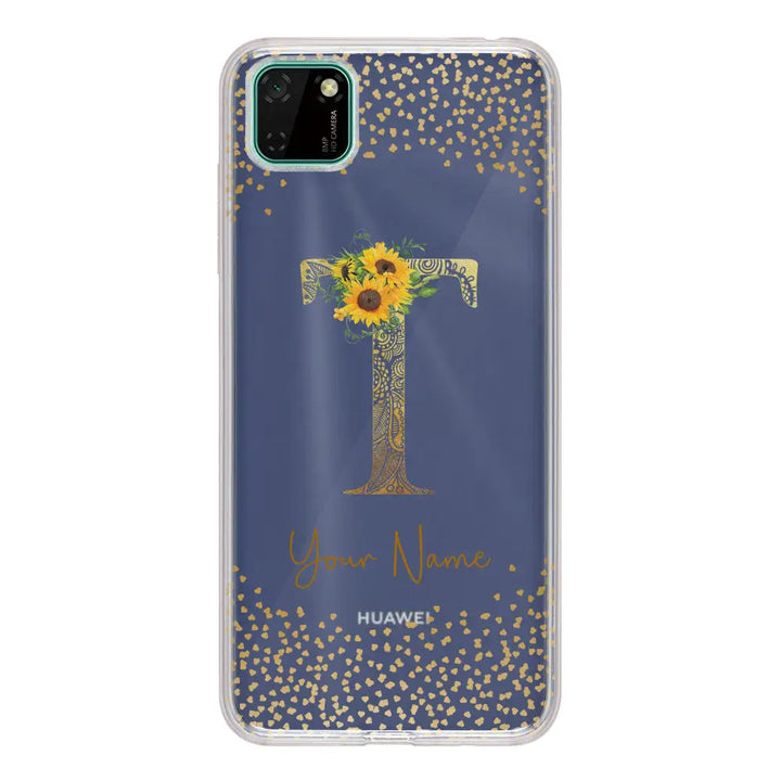 Huawei Y5p / Clear Classic Floral Mandala Initial Phone Case - Huawei - Stylizedd.com