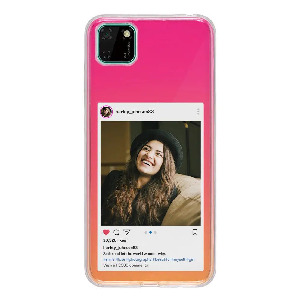 Huawei Y5p / Clear Classic Custom Photo Instagram Post Template, Phone Case - Huawei - Stylizedd.com