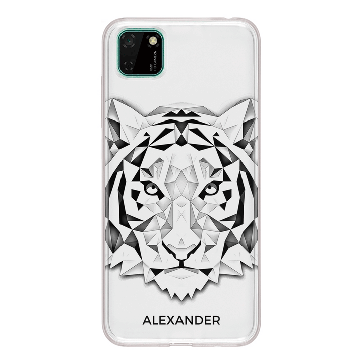 Huawei Y5p / Clear Classic Personalized Text Low Poly Art Design Animals, Phone Case - Huawei - Stylizedd.com