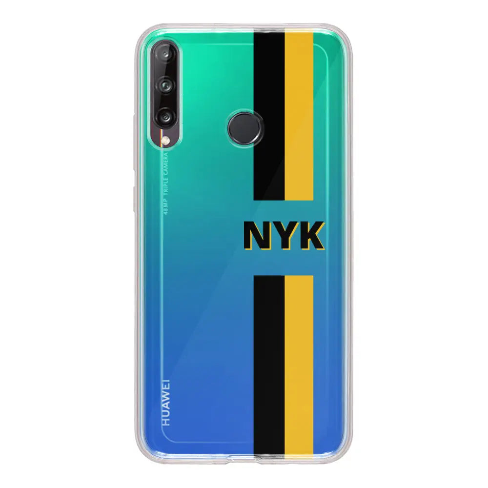 Huawei Y7p / Clear Classic Custom Striped Monogram Phone Case - Huawei - Stylizedd.com