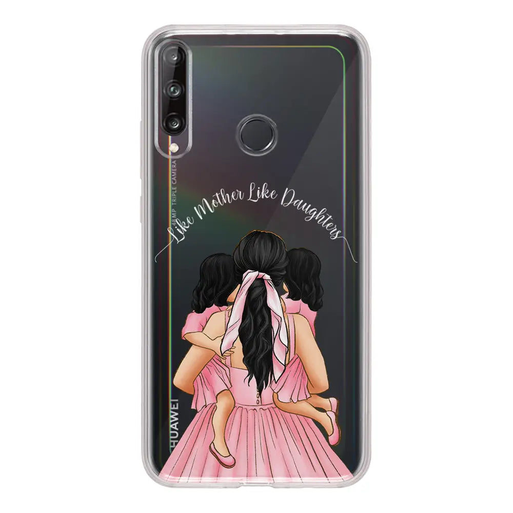 Huawei Y7p / Clear Classic Phone Case Mother 2 daughters Custom Clipart, Text Phone Case - Huawei - Stylizedd
