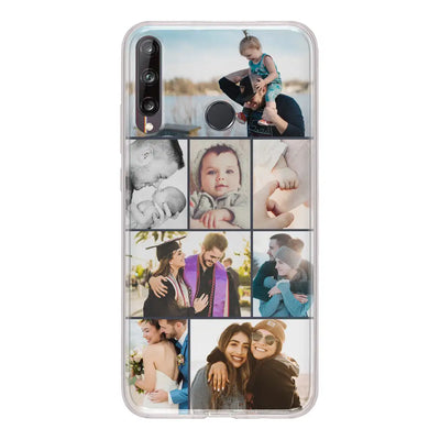 Huawei Y7p / Clear Classic Phone Case Personalised Photo Collage Grid Phone Case - Huawei - Stylizedd