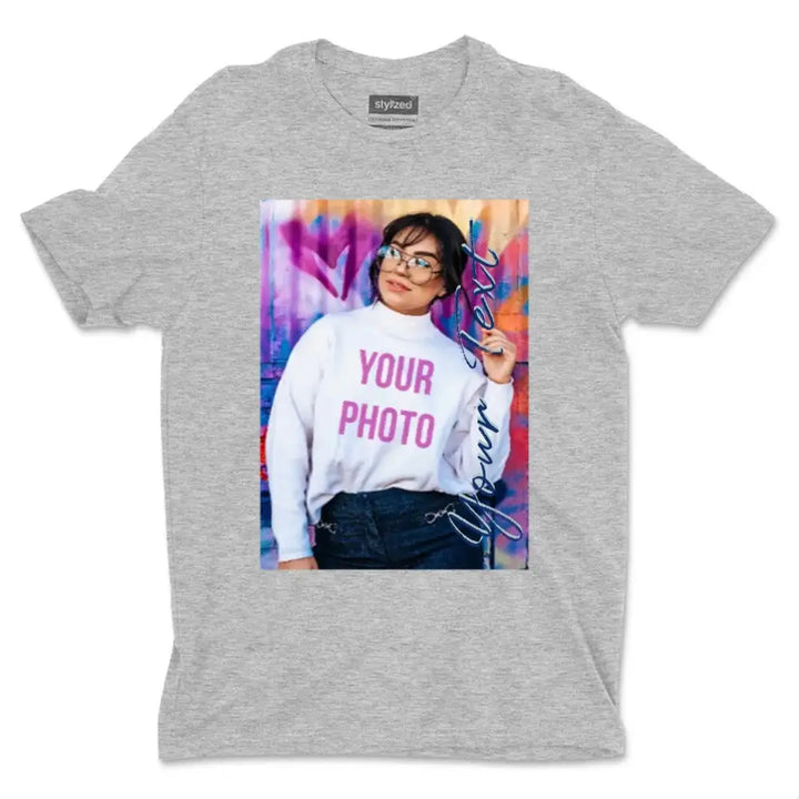 Custom Photo My Style T-shirt - Classic - Light Grey / XS - T-Shirt