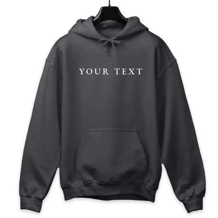 Custom Text Hoodie - Charcoal Grey / XS