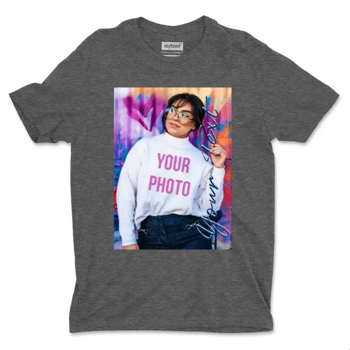 Custom Photo My Style T-shirt - Classic - Charcoal Grey / XS - T-Shirt