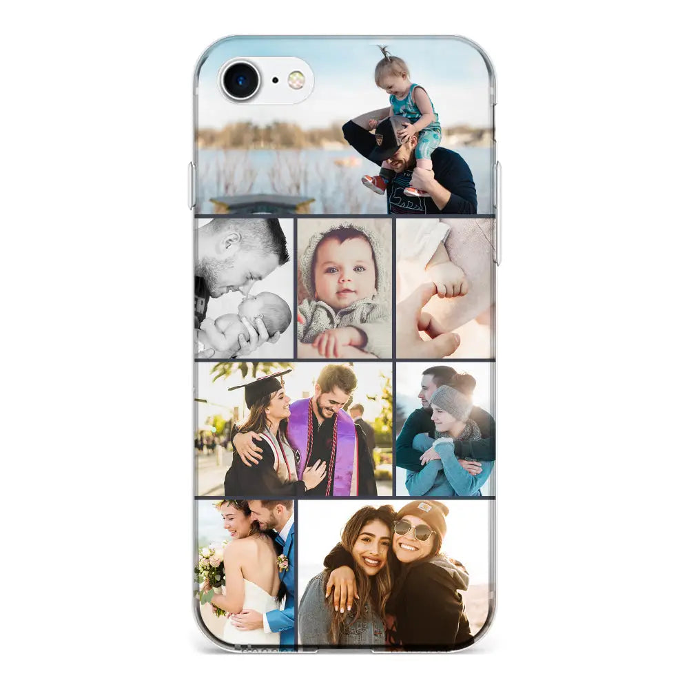 Apple iPhone 6 / 6s / Clear Classic Phone Case Personalised Photo Collage Grid Phone Case - Stylizedd.com