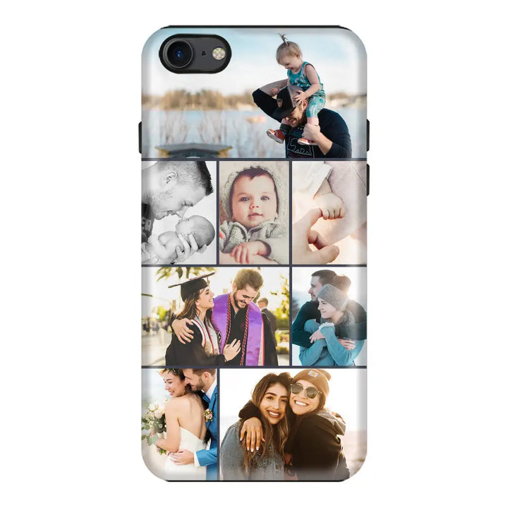 Apple iPhone 7/8/SE (2020) / Tough Pro Personalised Photo Collage Grid Phone Case - Stylizedd.com