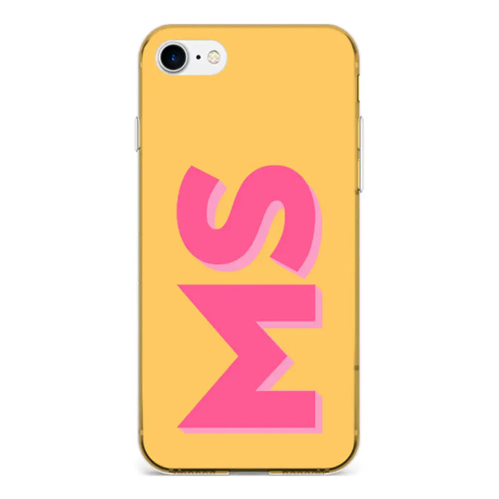 Apple iPhone 7/8/SE (2020) / Clear Classic Personalized Monogram Initial 3D Shadow Text Phone Case - Stylizedd.com