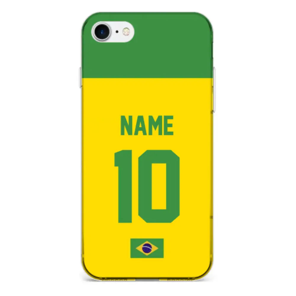 Apple iPhone 7/8/SE (2020) / Clear Classic Personalized Football Jersey Phone Case Custom Name & Number - Stylizedd.com