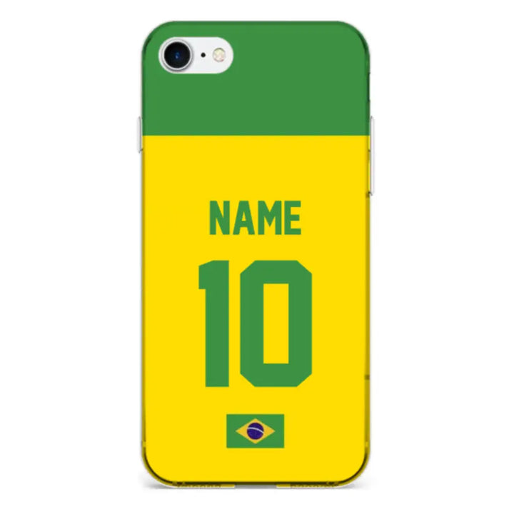 Apple iPhone 7/8/SE (2020) / Clear Classic Personalized Football Jersey Phone Case Custom Name & Number - Stylizedd.com