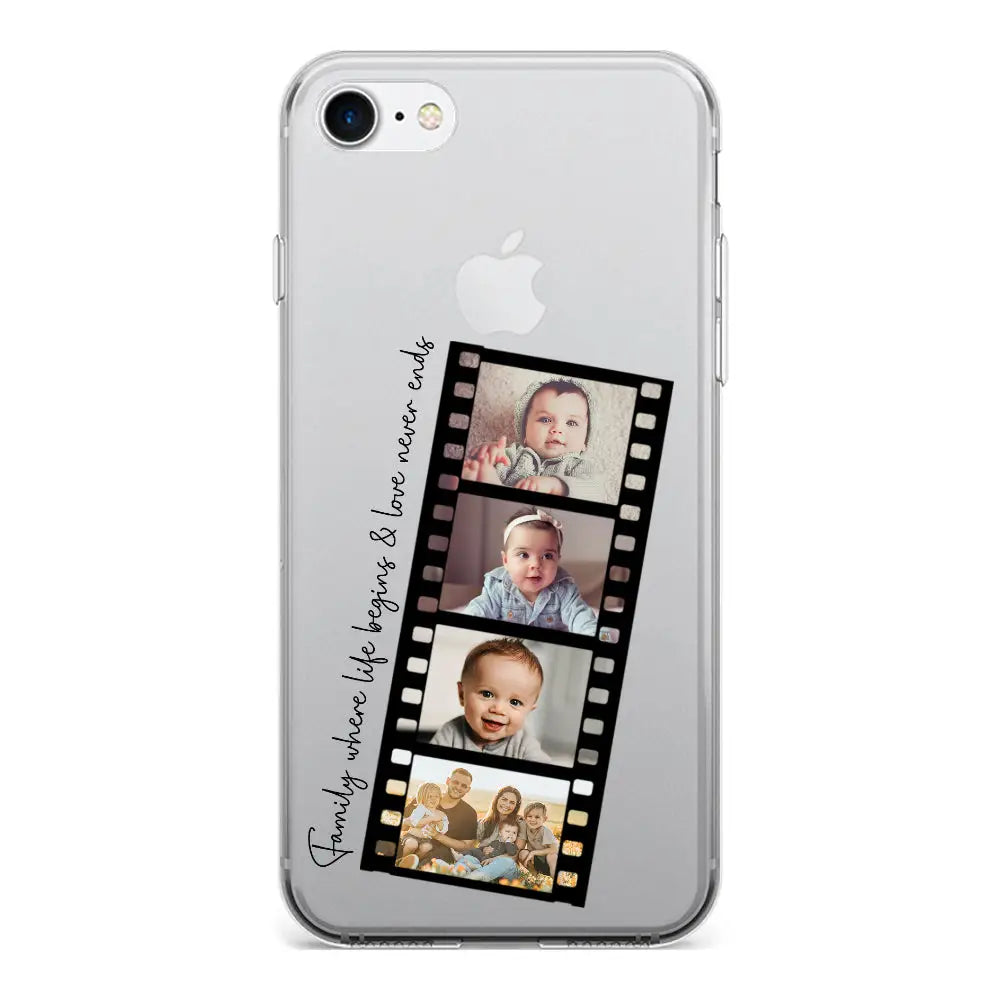 Apple iPhone 7/8/SE (2020) / Clear Classic Phone Case Custom Film Strips Personalised Movie Strip, Phone Case - Stylizedd.com