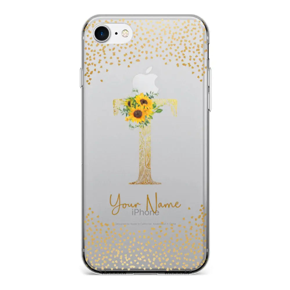 Apple iPhone 7/8/SE (2020) / Clear Classic Floral Mandala Initial Phone Case - Stylizedd.com