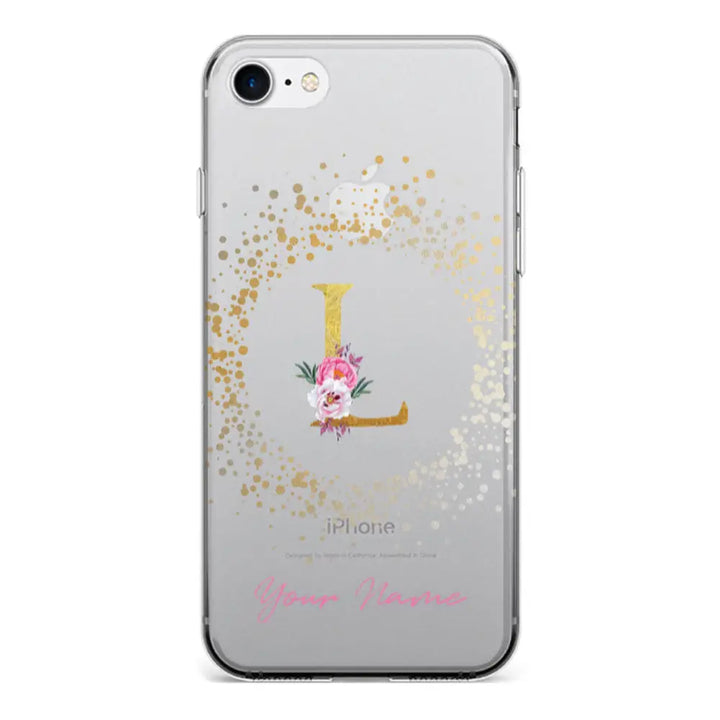 Apple iPhone 7/8/SE (2020) / Clear Classic Floral Initial Phone Case - Stylizedd.com