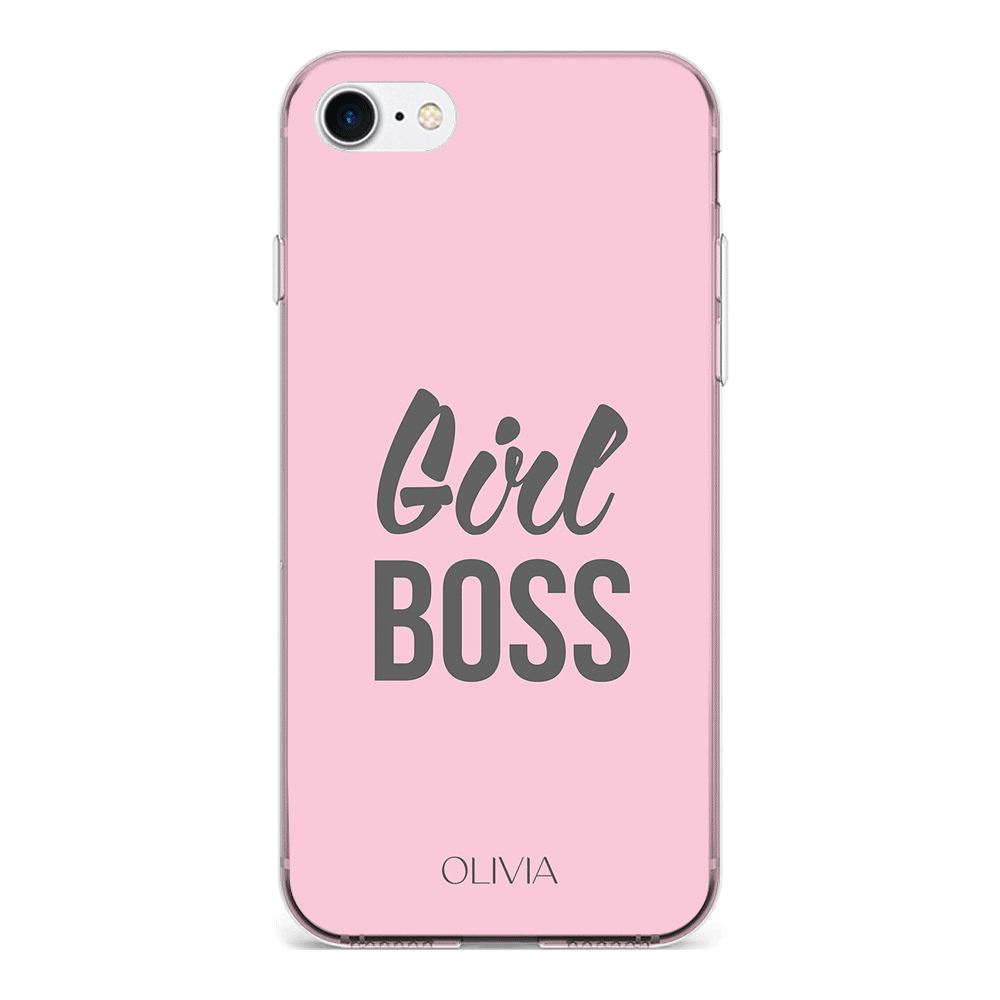 Apple iPhone 7/8/SE (2020) / Clear Classic Personalized Name Girl Boss, Phone Case - Stylizedd.com