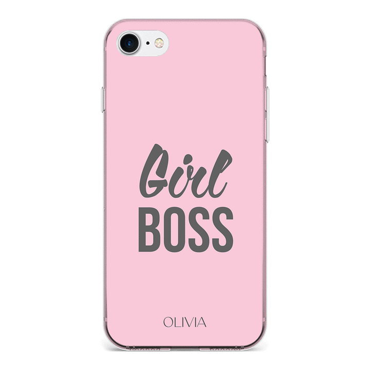 Apple iPhone 7/8/SE (2020) / Clear Classic Personalized Name Girl Boss, Phone Case - Stylizedd.com