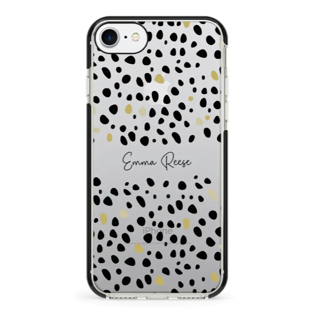 Apple iPhone 7/8/SE (2020) / Impact Pro Black Pebble Multi Color Custom Text, My Name Phone Case - Stylizedd.com