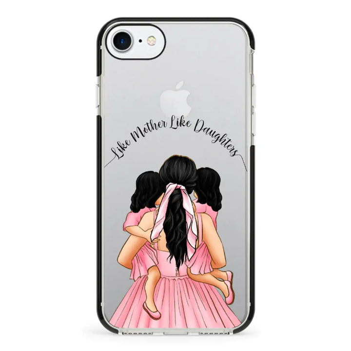 Apple iPhone 7/8/SE (2020) / Impact Pro Black Mother 2 daughters Custom Clipart, Text Phone Case - Stylizedd.com