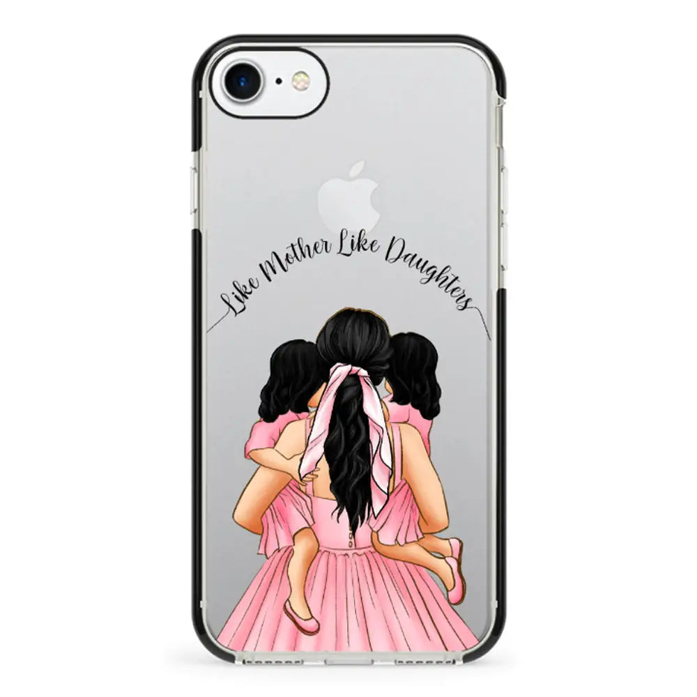 Apple iPhone 7/8/SE (2020) / Impact Pro Black Phone Case Mother 2 daughters Custom Clipart, Text Phone Case - Stylizedd.com