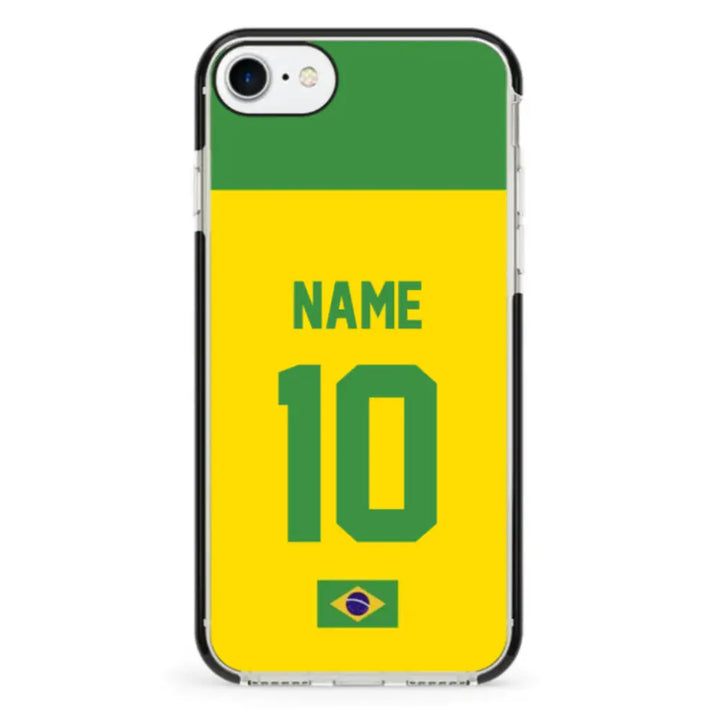 Apple iPhone 7/8/SE (2020) / Impact Pro Black Personalized Football Jersey Phone Case Custom Name & Number - Stylizedd.com