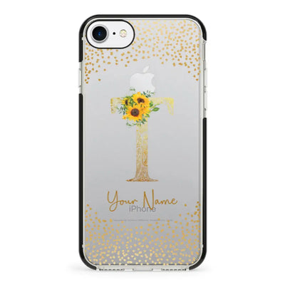 Apple iPhone 7/8/SE (2020) / Impact Pro Black Phone Case Floral Mandala Initial Phone Case - Stylizedd.com