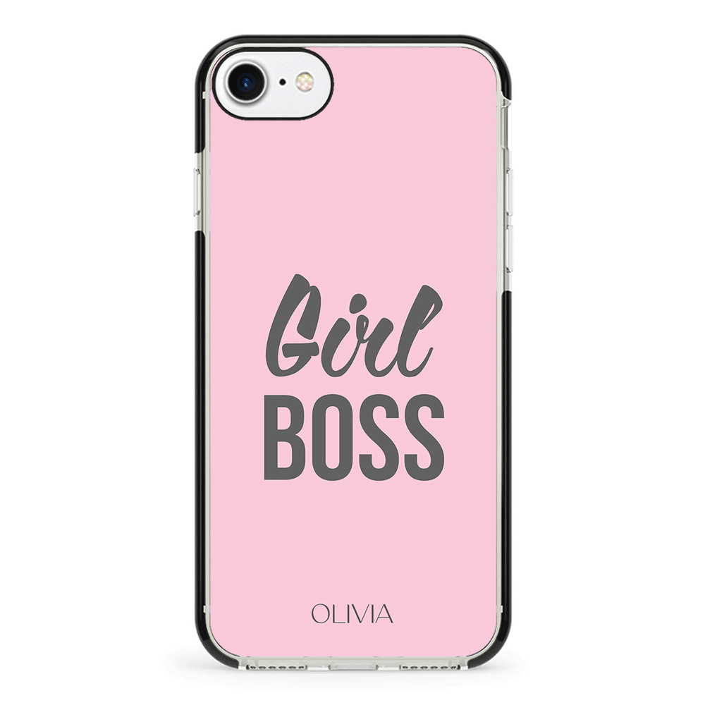 Apple iPhone 7/8/SE (2020) / Impact Pro Black Personalized Name Girl Boss, Phone Case - Stylizedd.com