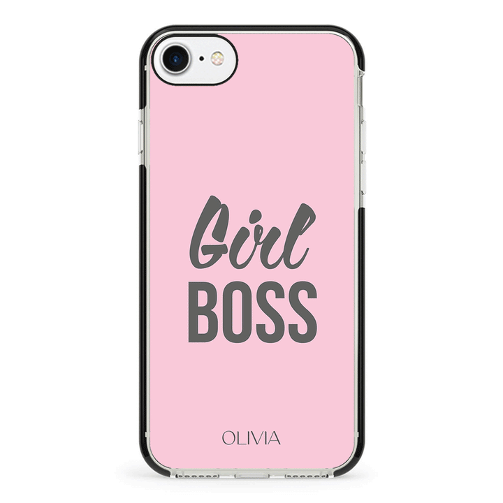 Apple iPhone 7/8/SE (2020) / Impact Pro Black Personalized Name Girl Boss, Phone Case - Stylizedd.com
