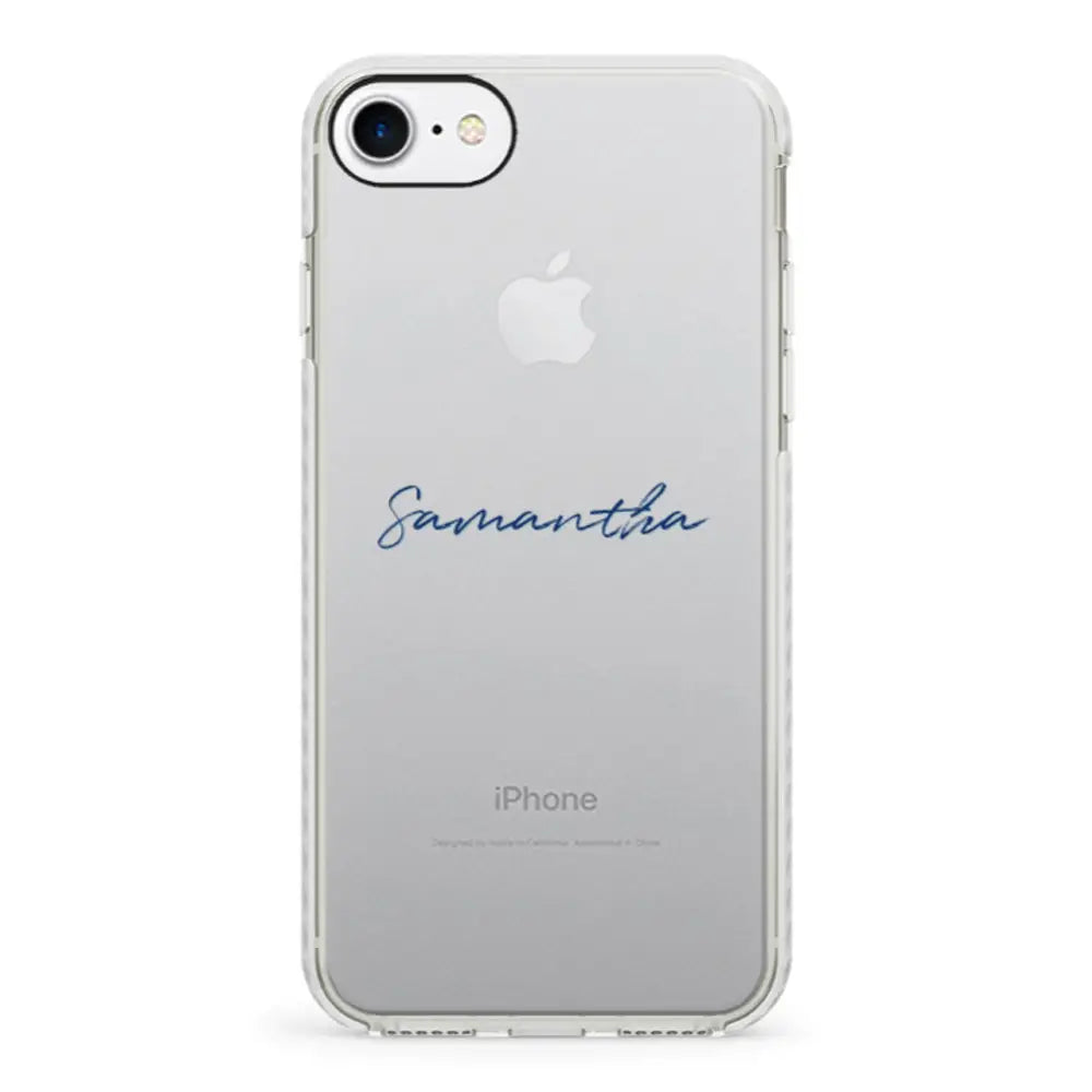 Apple iPhone 7/8/SE (2020) / Impact Pro White Custom Text, My Name Phone Case - Stylizedd.com