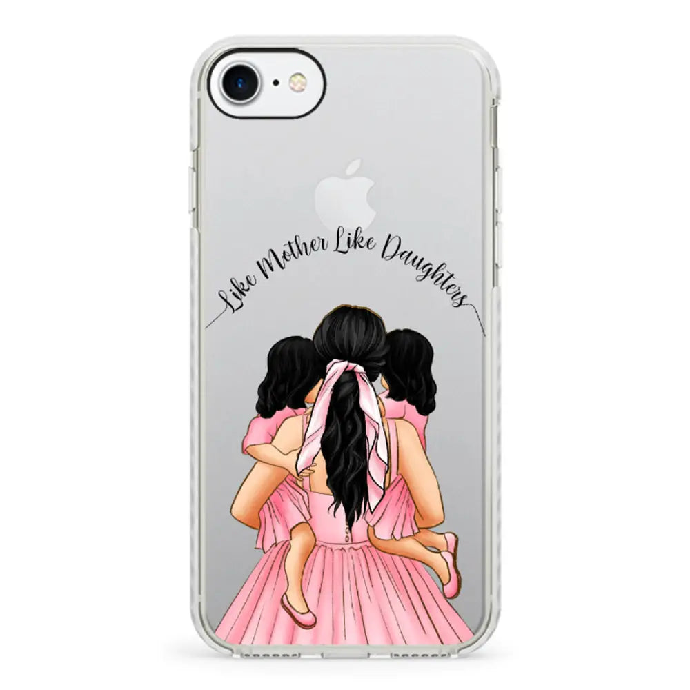 Apple iPhone 7/8/SE (2020) / Impact Pro White Mother 2 daughters Custom Clipart, Text Phone Case - Stylizedd.com