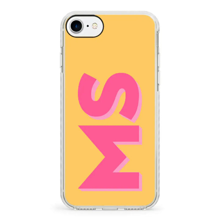 Apple iPhone 7/8/SE (2020) / Impact Pro White Personalized Monogram Initial 3D Shadow Text Phone Case - Stylizedd.com