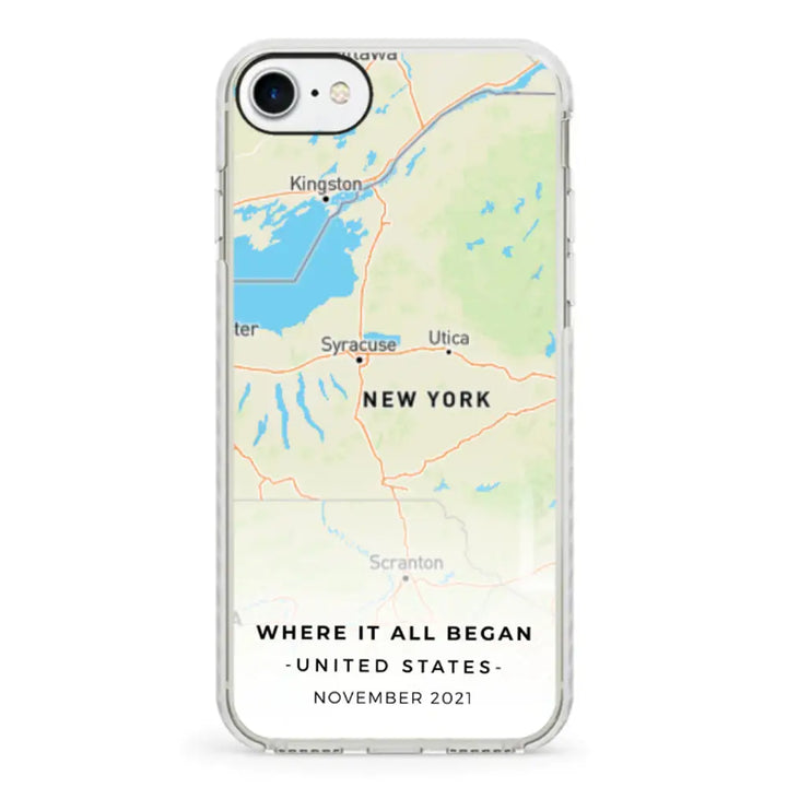 Apple iPhone 7/8/SE (2020) / Impact Pro White Personalized map, Phone Case - Stylizedd.com