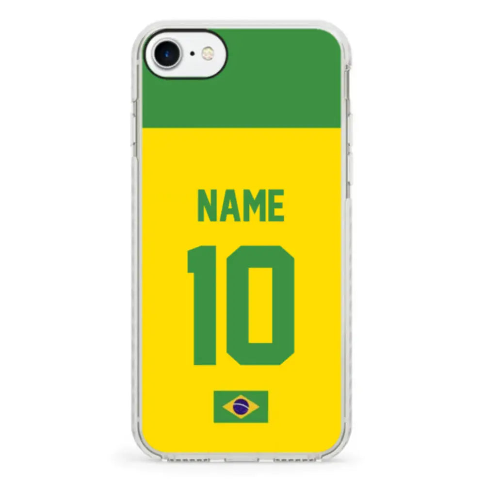 Apple iPhone 7/8/SE (2020) / Impact Pro White Personalized Football Jersey Phone Case Custom Name & Number - Stylizedd.com