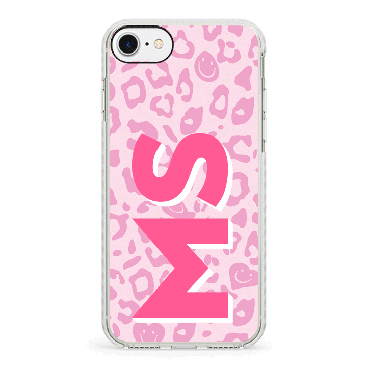Apple iPhone 7/8/SE (2020) / Impact Pro White Custom Monogram Initial 3D Shadow Text Seamless Pattern, Phone Case - Stylizedd.com