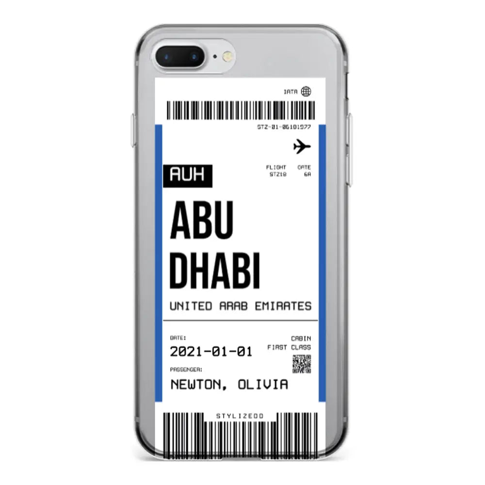 Apple iPhone 7 Plus / 8 Plus / Clear Classic Custom Flight Boarding Pass Ticket Phone Case - Stylizedd.com