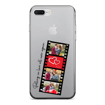 Apple iPhone 7 Plus / 8 Plus / Clear Classic Phone Case Custom Valentine Photo Film Strips, Phone Case - Stylizedd