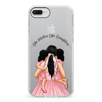 Apple iPhone 7 Plus / 8 Plus / Impact Pro White Phone Case Mother 2 daughters Custom Clipart, Text Phone Case - Stylizedd.com