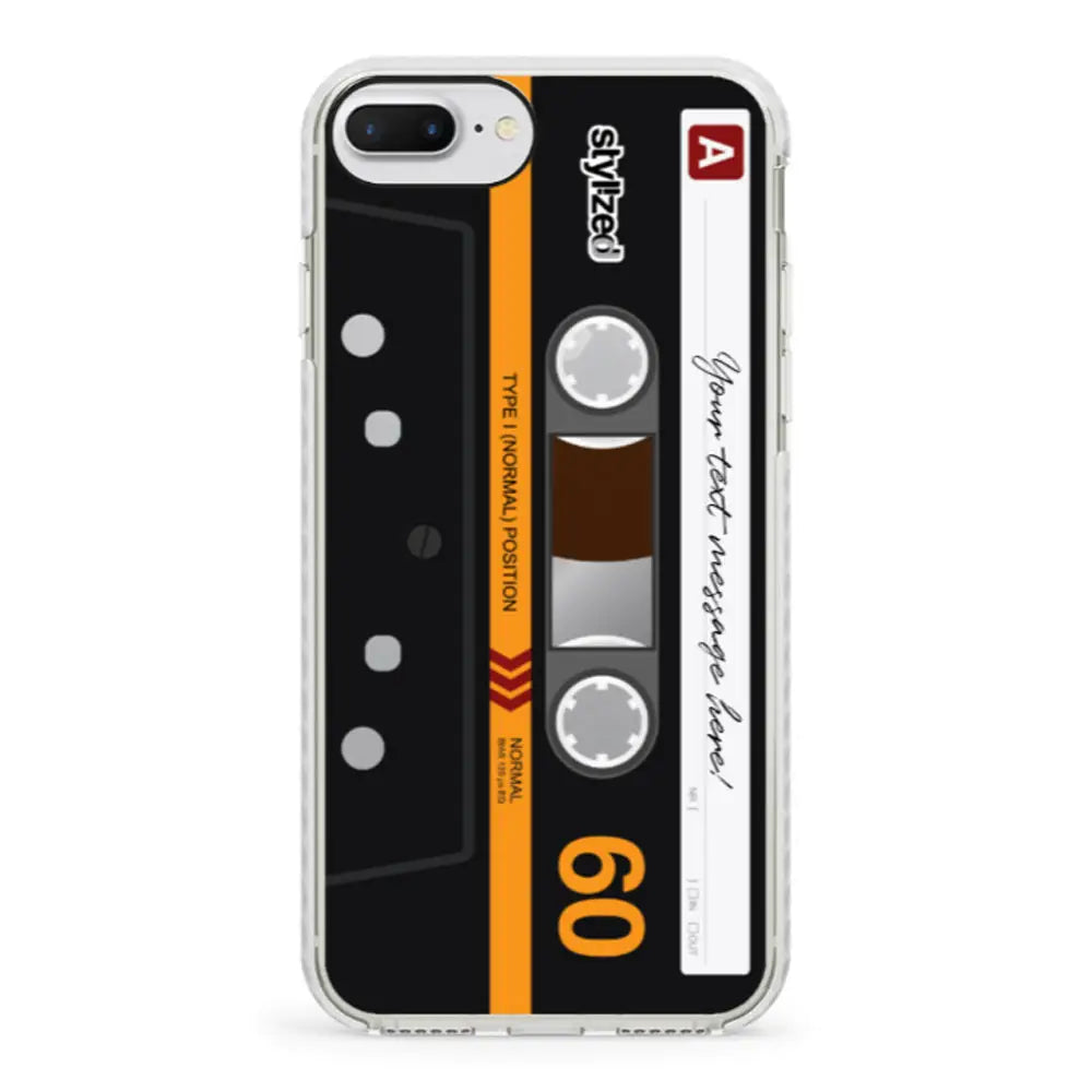 Apple iPhone 7 Plus / 8 Plus / Impact Pro White Phone Case Custom Retro Cassette Tape Phone Case - Stylizedd.com