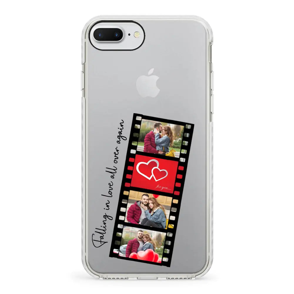 Apple iPhone 7 Plus / 8 Plus / Impact Pro White Phone Case Custom Valentine Photo Film Strips, Phone Case - Stylizedd