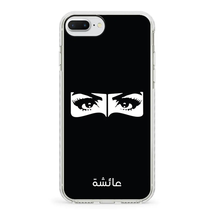 Apple iPhone 7 Plus / 8 Plus / Impact Pro White Custom Name Niqabi Eye, Phone Case - Stylizedd.com