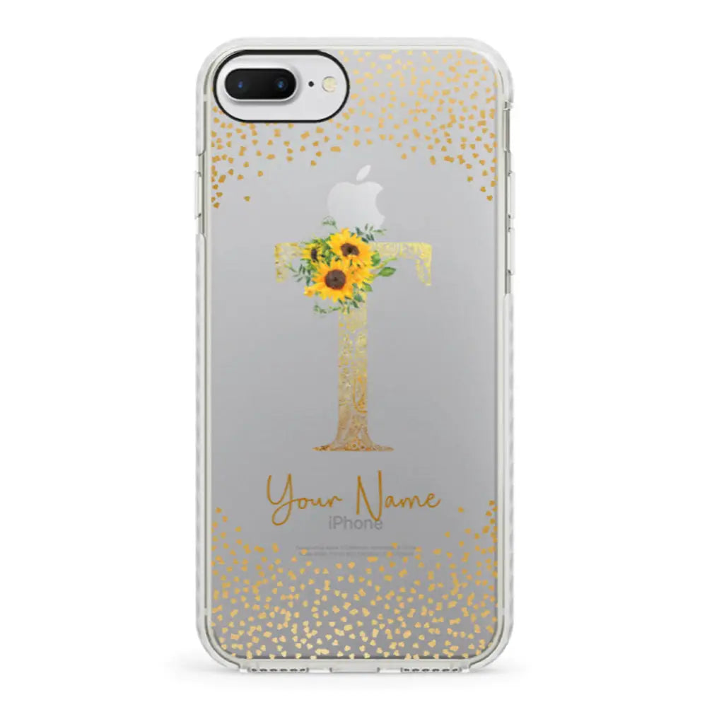 Apple iPhone 7 Plus / 8 Plus / Impact Pro White Phone Case Floral Mandala Initial Phone Case - Stylizedd.com