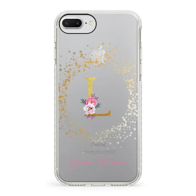 Apple iPhone 7 Plus / 8 Plus / Impact Pro White Phone Case Floral Initial Phone Case - Stylizedd.com