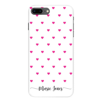 Apple iPhone 7 Plus / 8 Plus / Snap Classic Phone Case Heart Pattern Custom Text, My Name Phone Case - Stylizedd.com