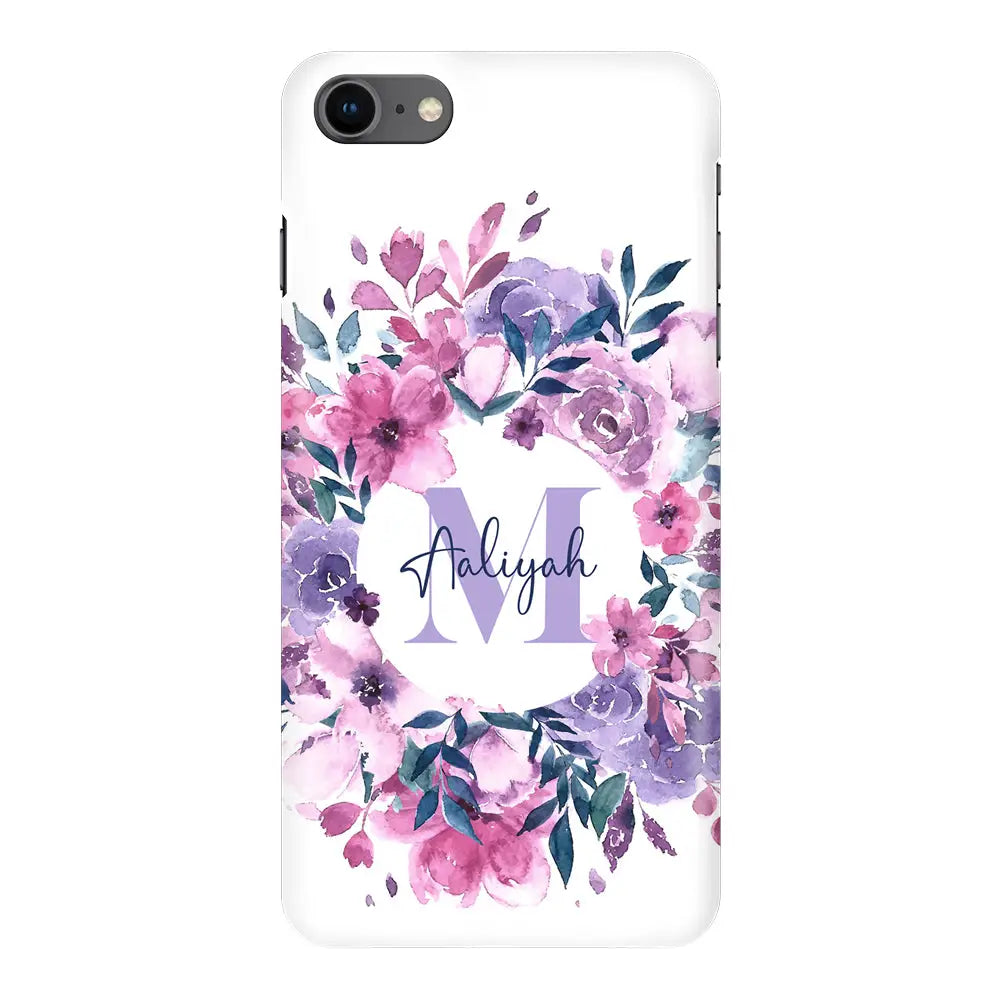 Apple iPhone 7/8/SE (2020) / Snap Classic Custom Monogram Floral Flower Initial Name & Letter, Phone Case - Stylizedd.com