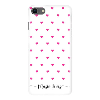 Apple iPhone 7/8/SE (2020) / Snap Classic Phone Case Heart Pattern Custom Text, My Name Phone Case - Stylizedd.com