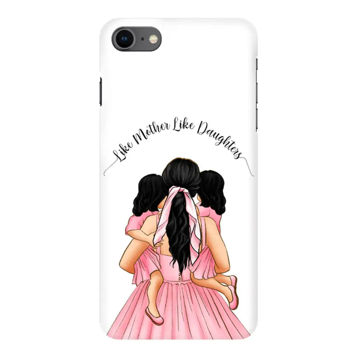 Apple iPhone 7/8/SE (2020) / Snap Classic Mother 2 daughters Custom Clipart, Text Phone Case - Stylizedd.com