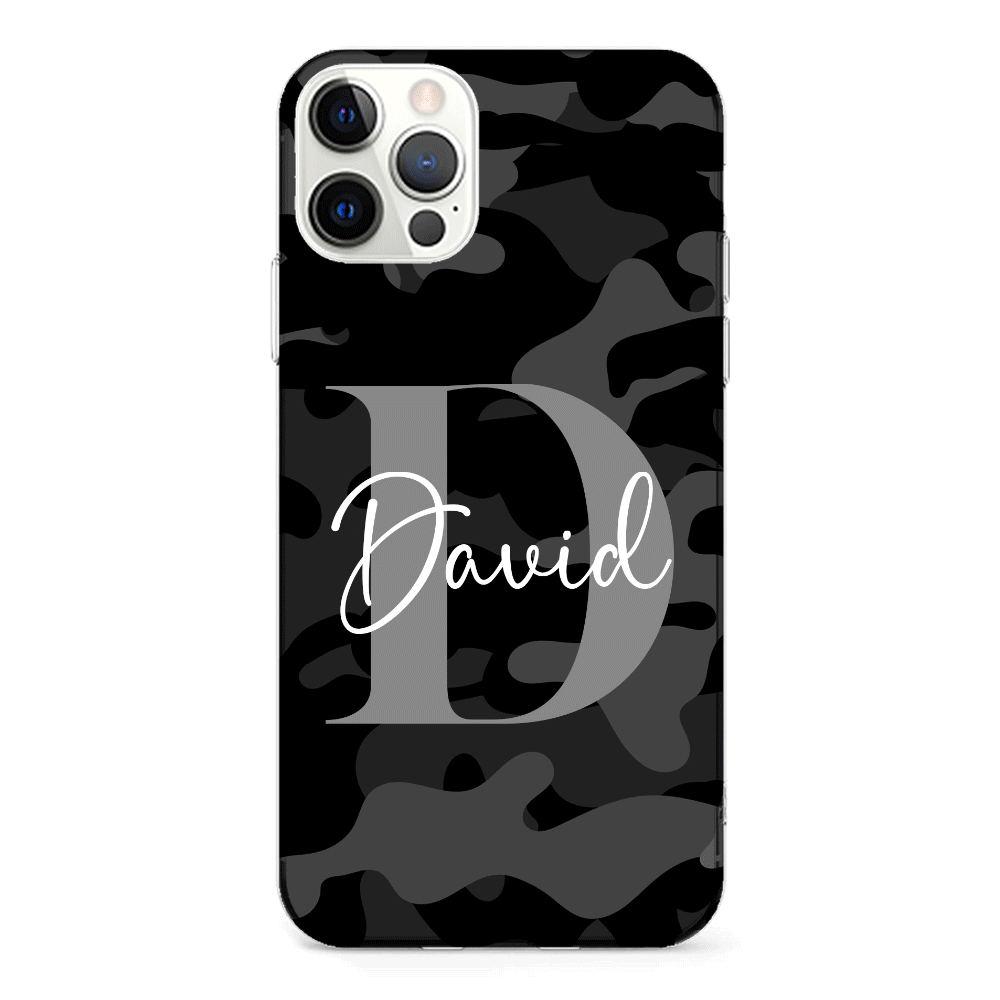 Apple iPhone 11 Pro / Clear Classic Phone Case Personalized Name Camouflage Military Camo, Phone case - Stylizedd.com