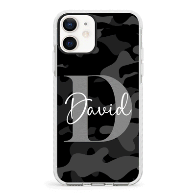 Apple iPhone 12 Mini / Impact Pro White Phone Case Personalized Name Camouflage Military Camo, Phone case - Stylizedd.com