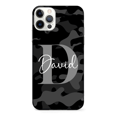 Apple iPhone 12 | 12 Pro / Clear Classic Phone Case Personalized Name Camouflage Military Camo, Phone case - Stylizedd.com